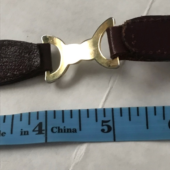 ETIENNE AIGNER Belt Logo Gold Hardware Brown Sz 28 - Picture 10 of 14